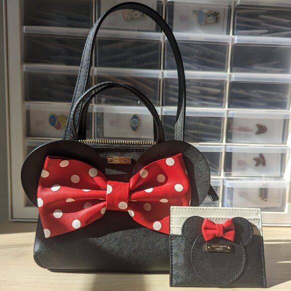 NWOT Kate Spade Minnie Mouse Mini Maisie Crossbody + NWT Bow Card Holder BUNDLE - Picture 1 of 12